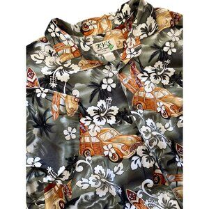Men's KY's hawaiian shirt car/surf theme size 2XL XXL